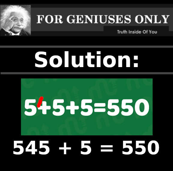 How can you make the following equation true by drawing only one straight line?