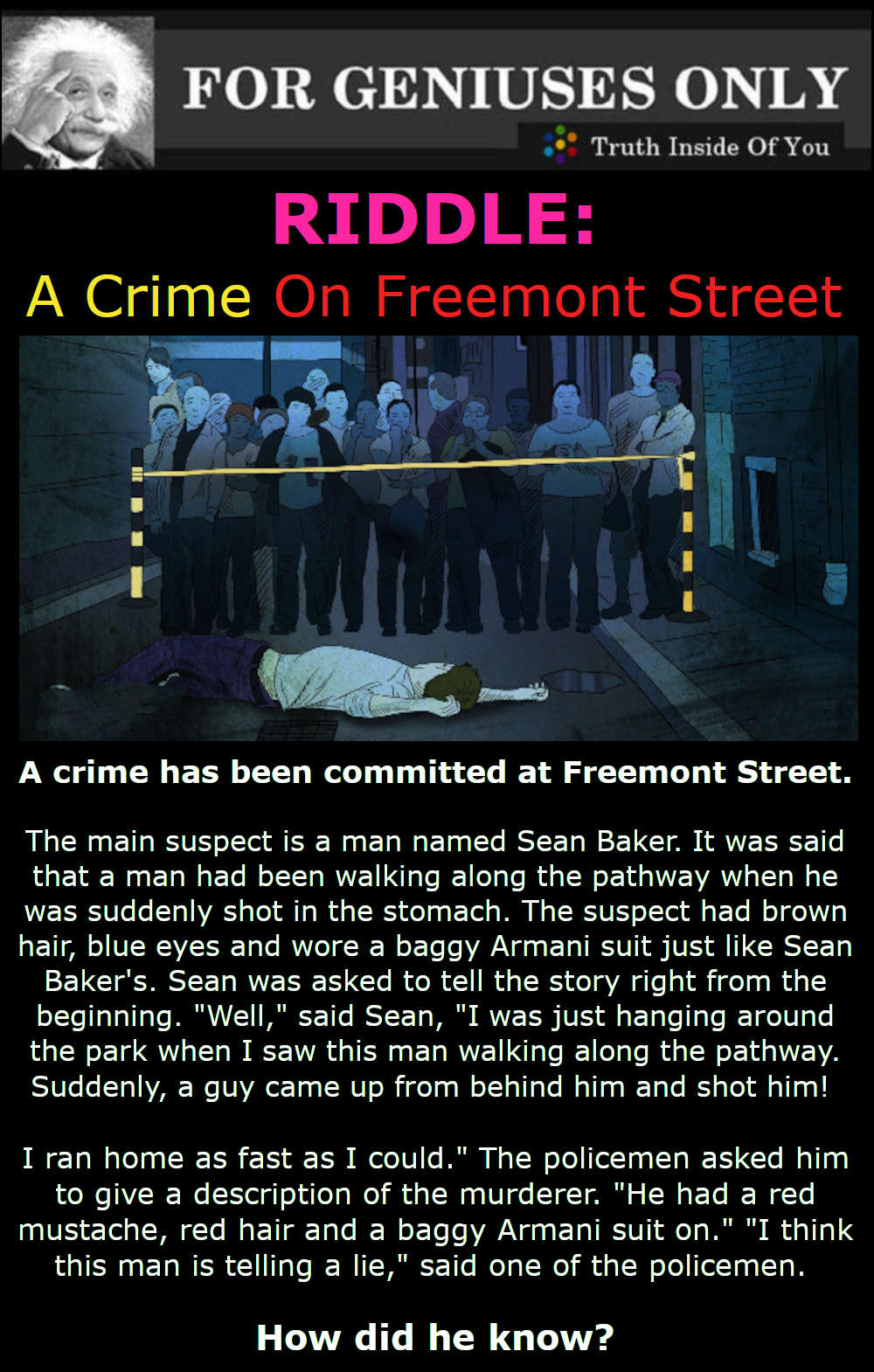 A Crime On Freemont Street Riddle