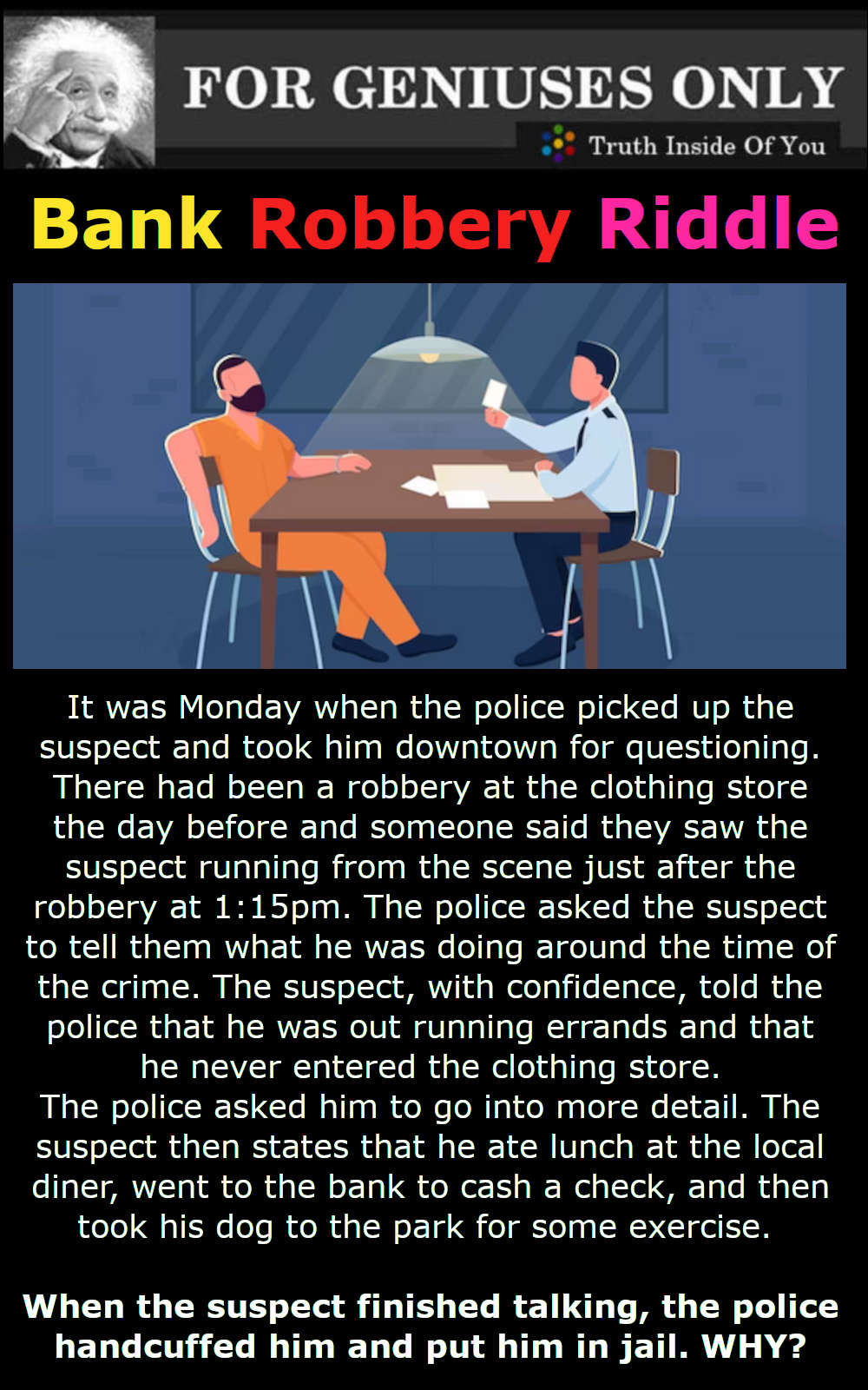 Bank Robbery Riddle