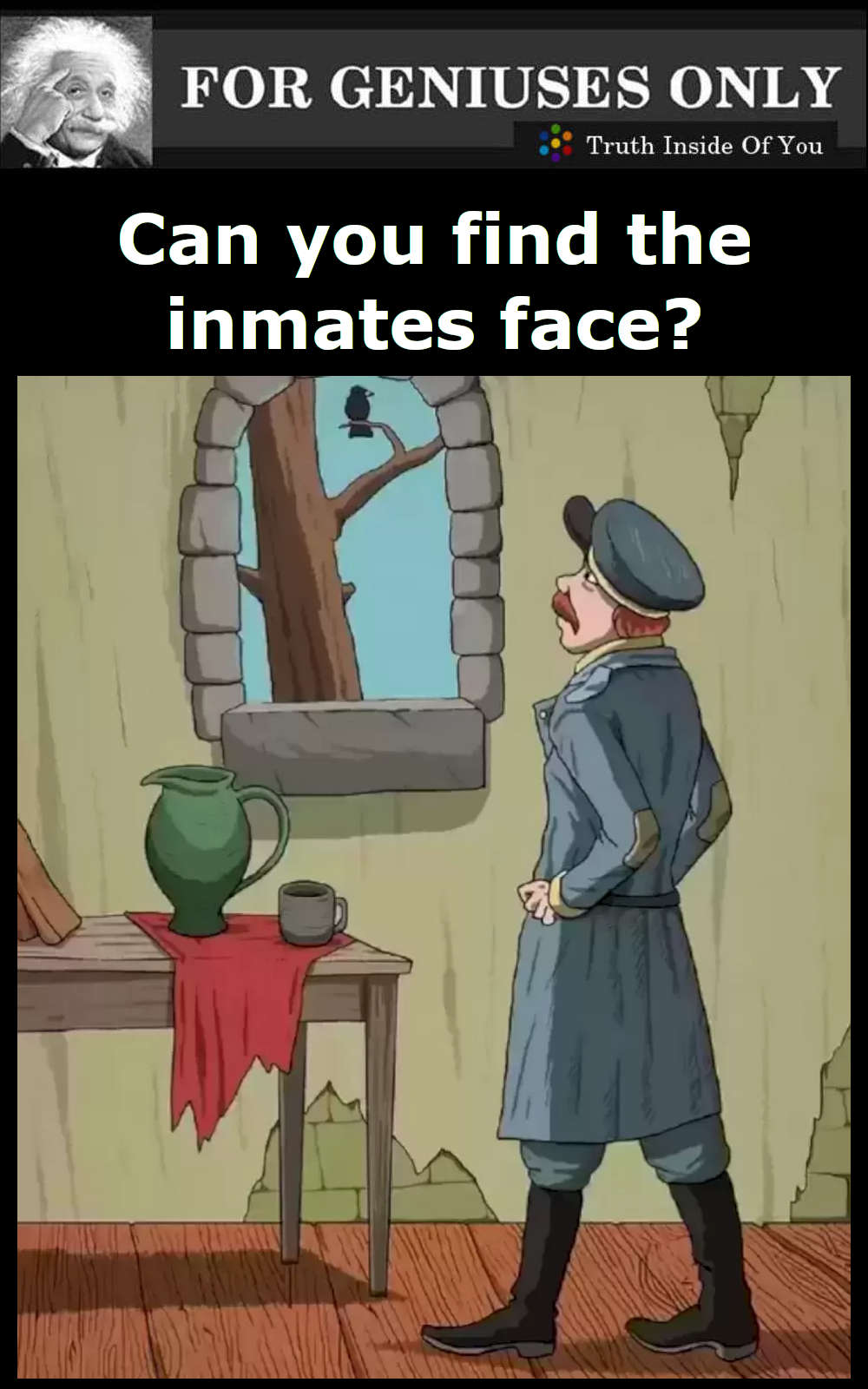 Can you find the inmates face?