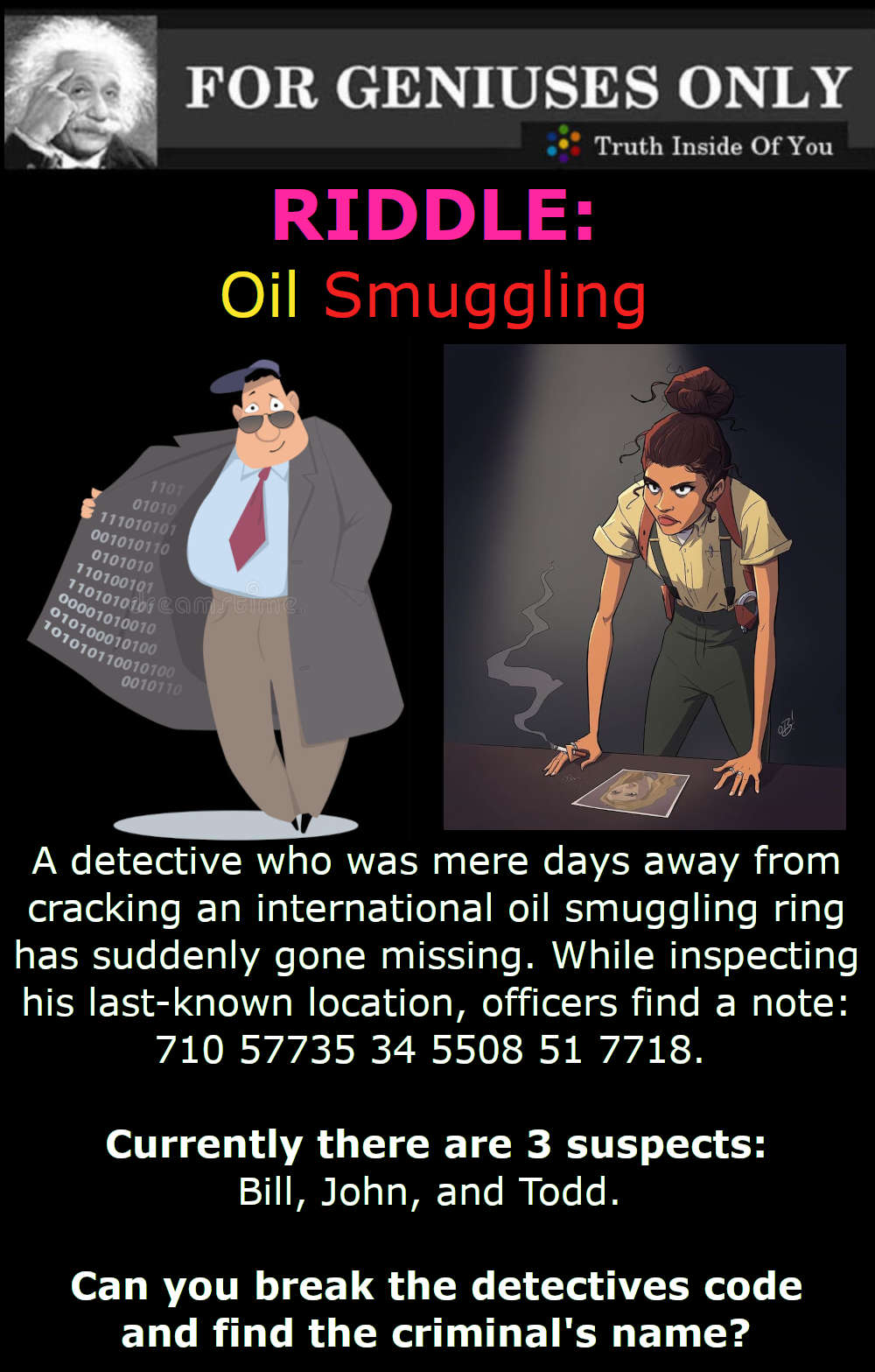 Oil Smuggling Riddle