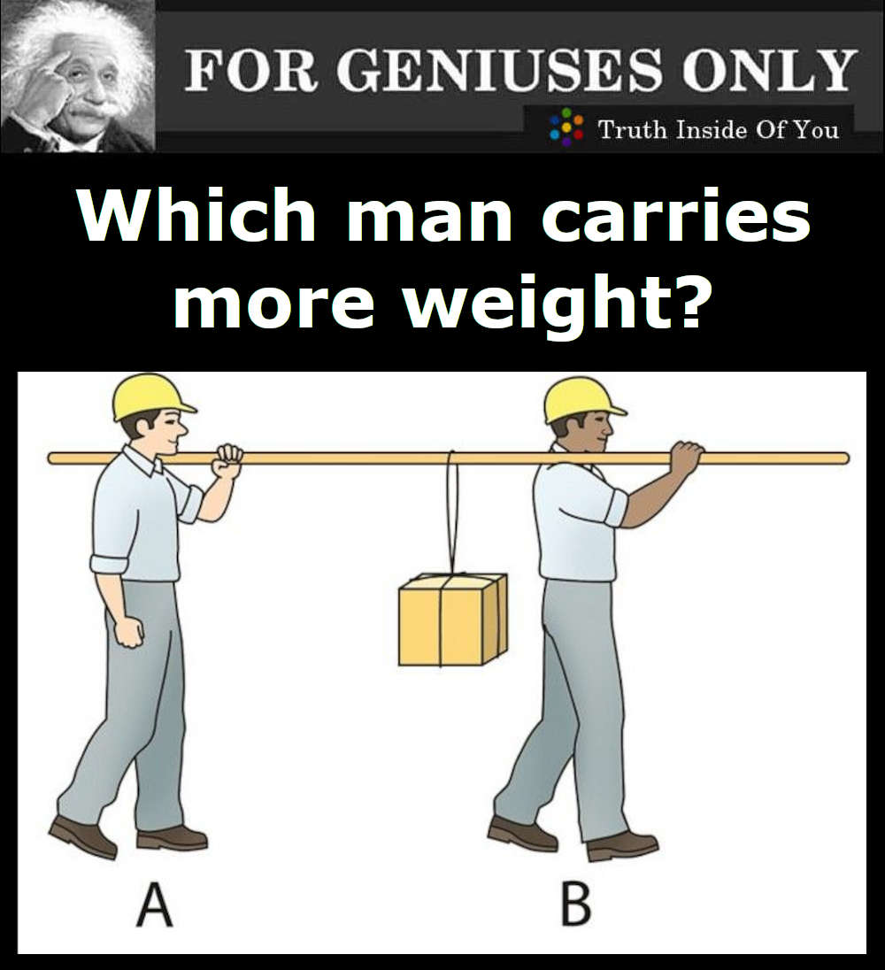 Which man carries more weight?