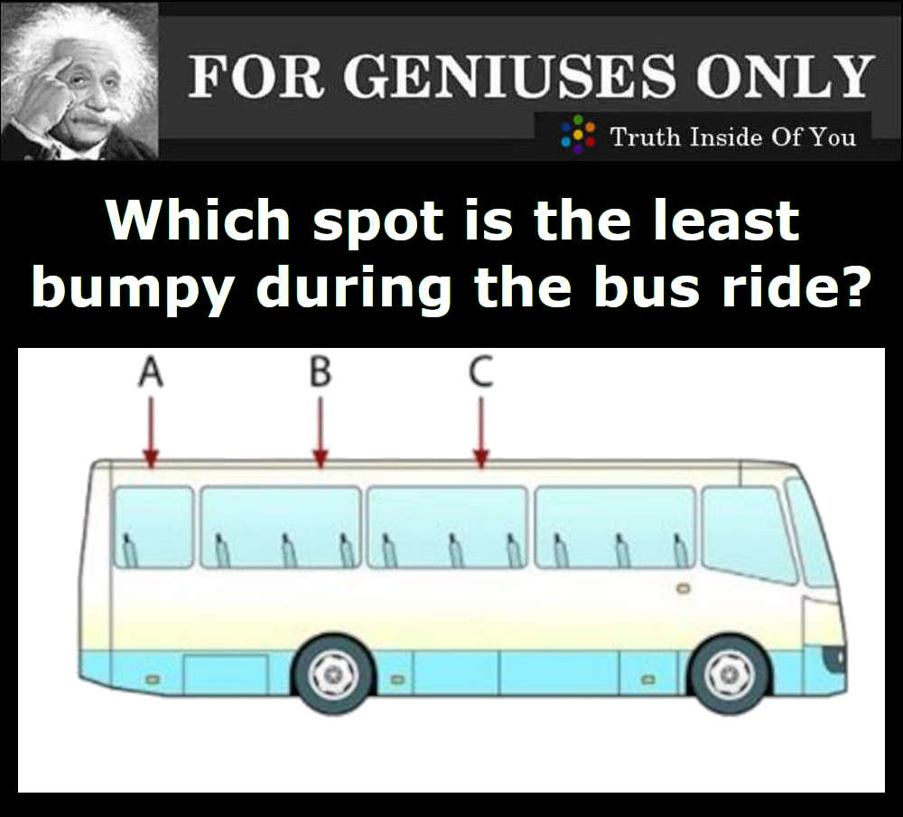 Which spot is the least bumpy during the bus ride?