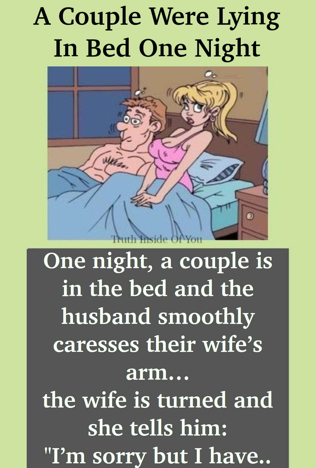 JOKE- A Couple Were Lying In Bed One Night