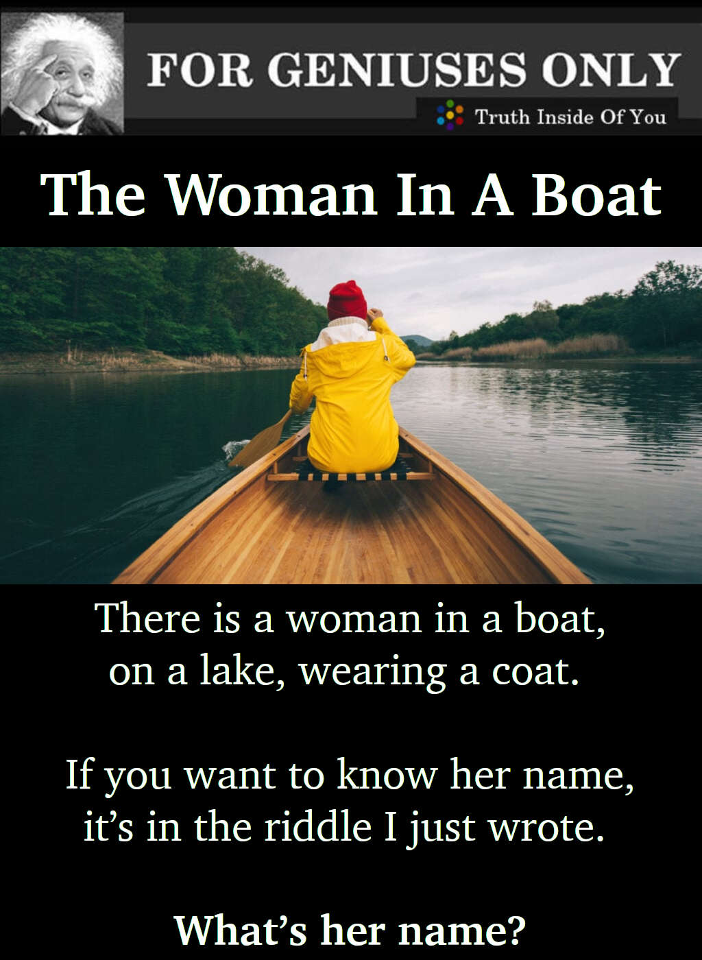 RIDDLE- The Woman In A Boat