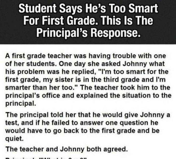 JOKE- “Student Claims First Grade Isn’t Challenging Enough Due To His Intelligence”