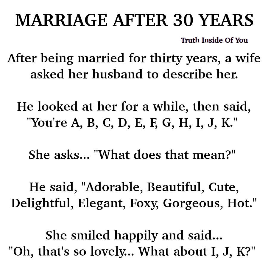 Marriage After 30 Years