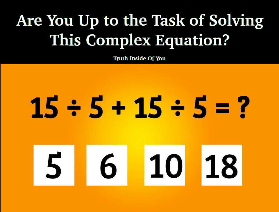 Are You Up to the Task of Solving This Complex Equation