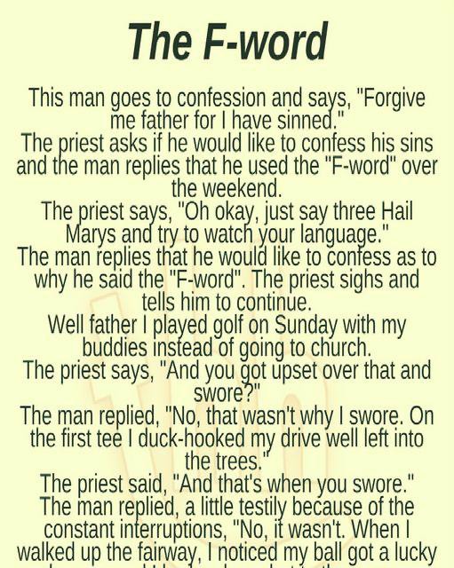 JOKE- A Man Confessed To A Priest That He Cursed